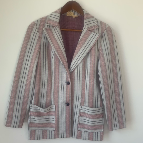 Vintage Chic Striped Two Button Blazer KoKo Knits - Picture 3 of 10